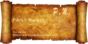 Pártl Margit névjegykártya